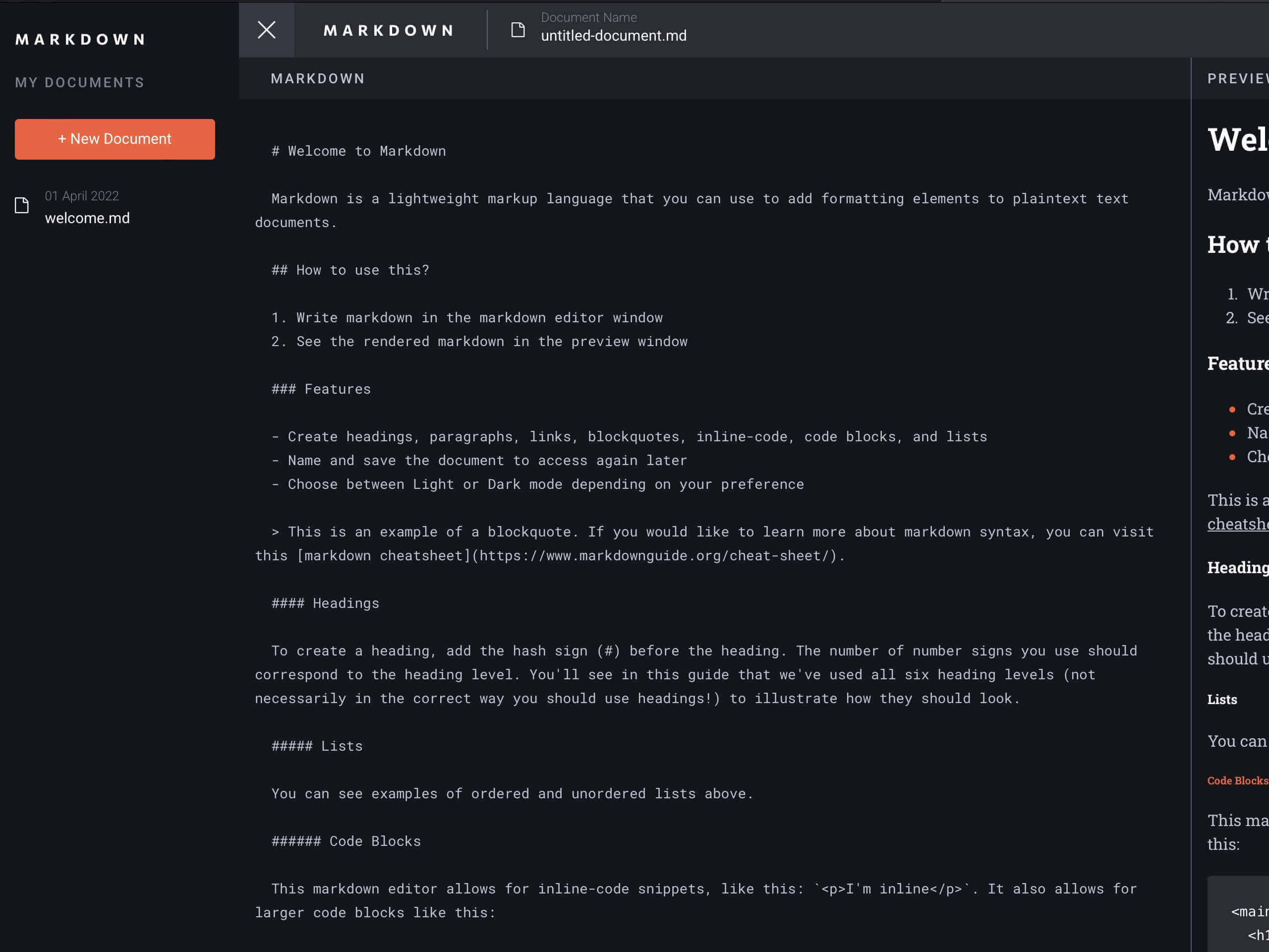 Markdown Editor Photo