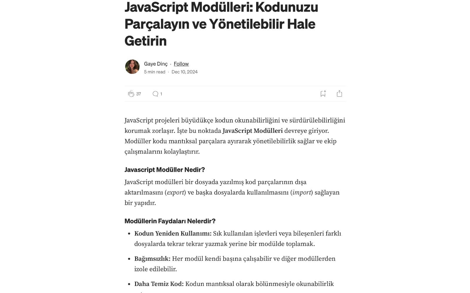 JavaScript Modülleri: Kodunuzu Parçalayın ve Yönetilebilir Hale Getirin Photo