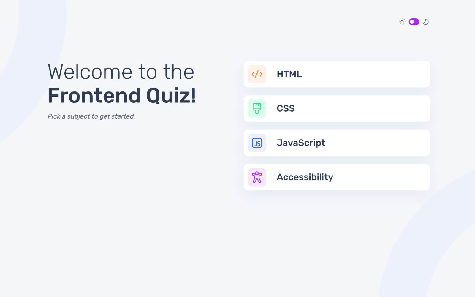 Frontend Quiz App Photo