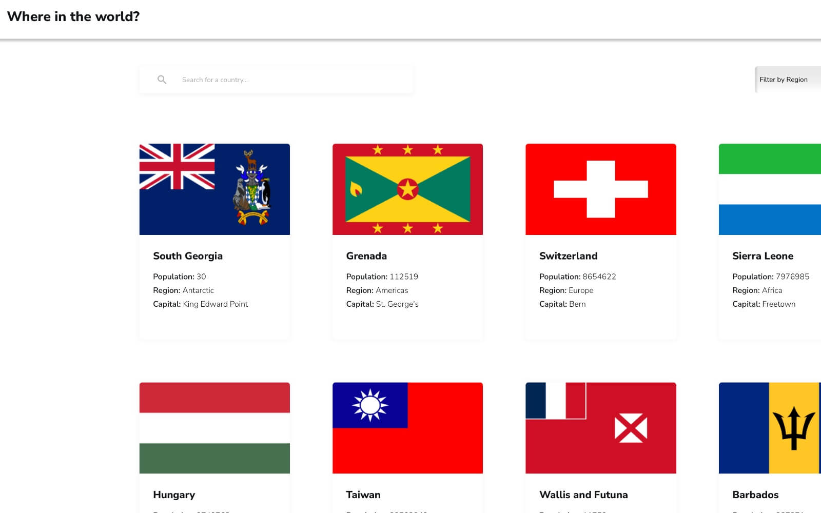 Rest Countries with API Photo