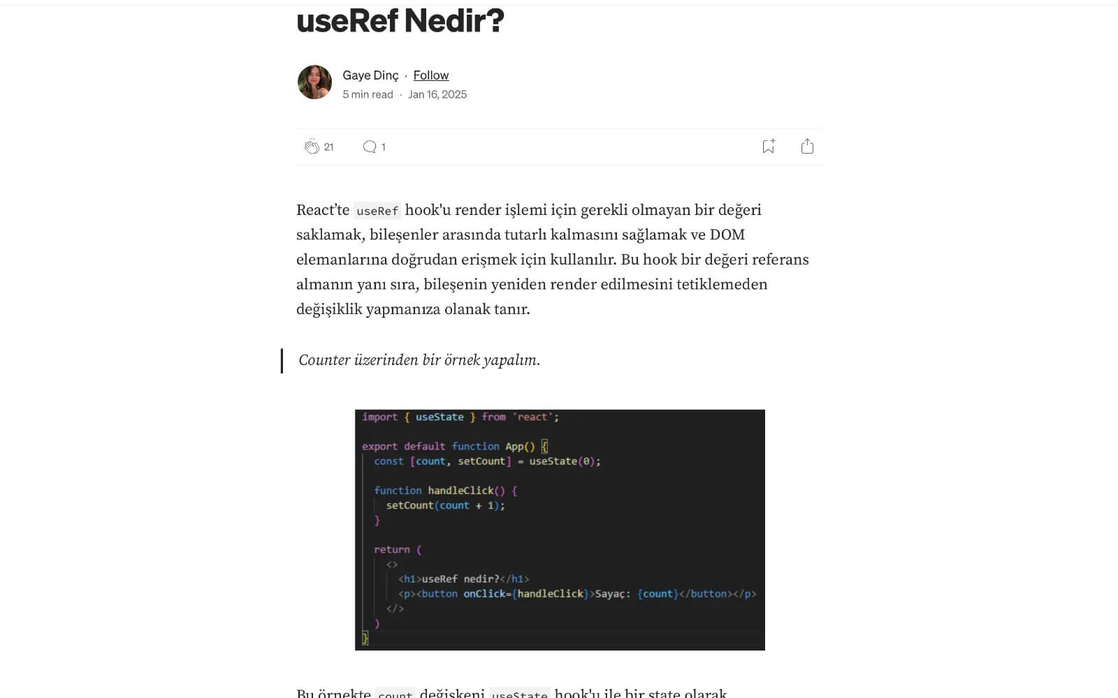 useRef Nedir? Photo