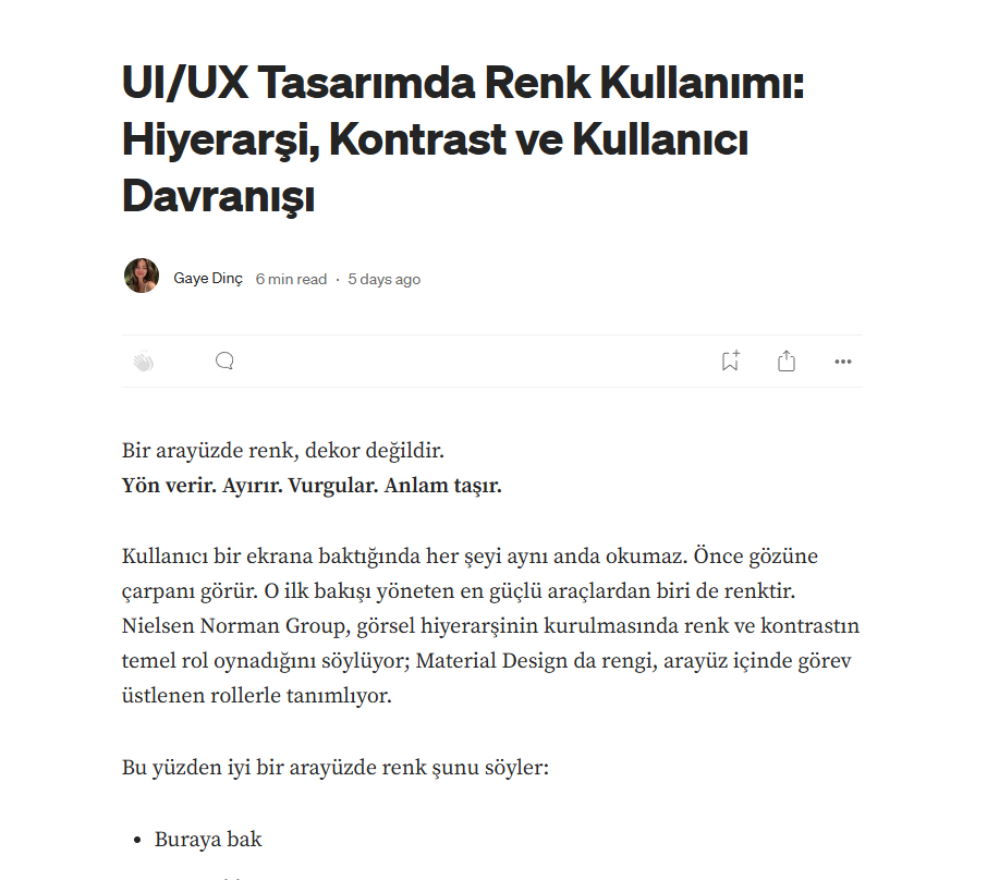 UI/UX Tasarımda Renk Kullanımı: Hiyerarşi, Kontrast ve Kullanıcı Davranışı Photo