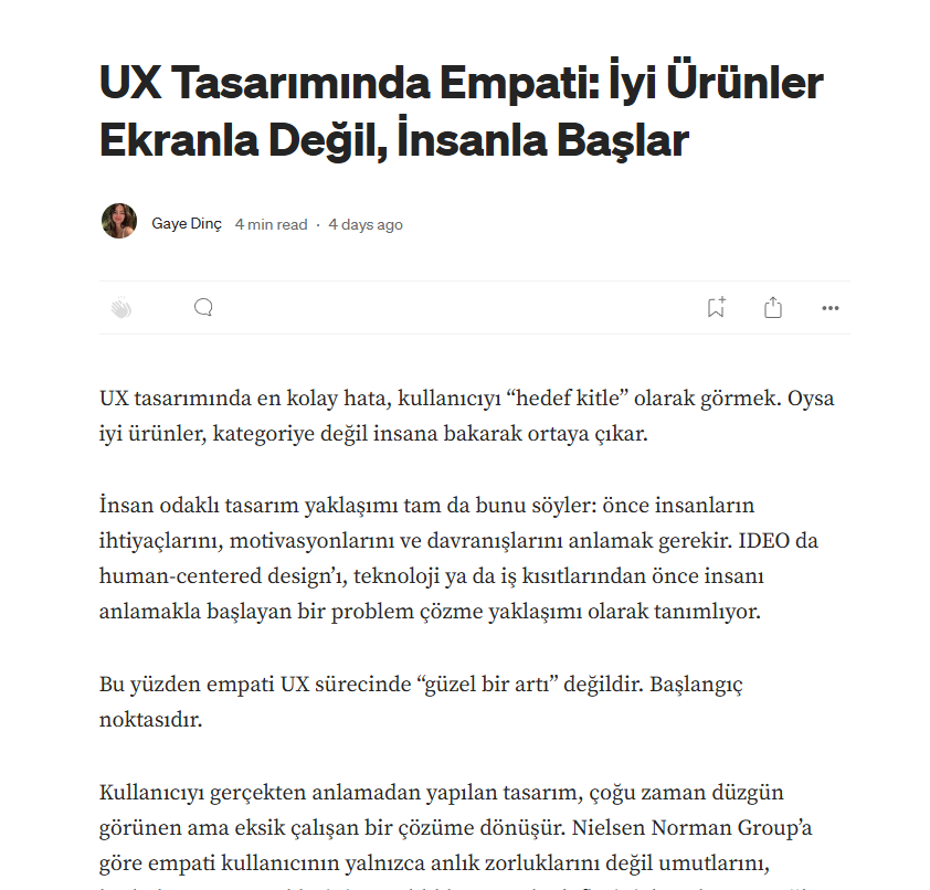 UX Tasarımında Empati: İyi Ürünler Ekranla Değil, İnsanla Başlar Photo