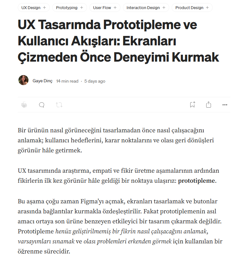 UX Tasarımda Prototipleme ve Kullanıcı Akışları: Ekranları Çizmeden Önce Deneyimi Kurmak Photo