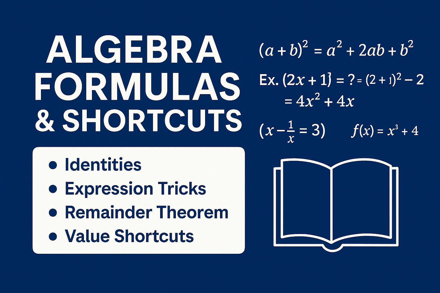 Cover image for Algebra Cheat Sheet for SSC Exams