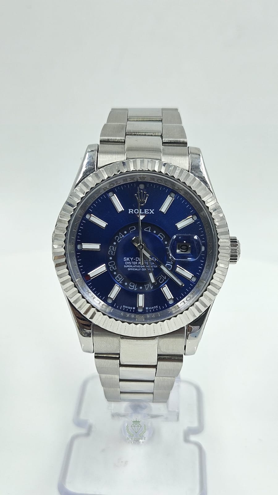 Rolex SkyDweller Silver Blue Dial Oyster Chain Automatic