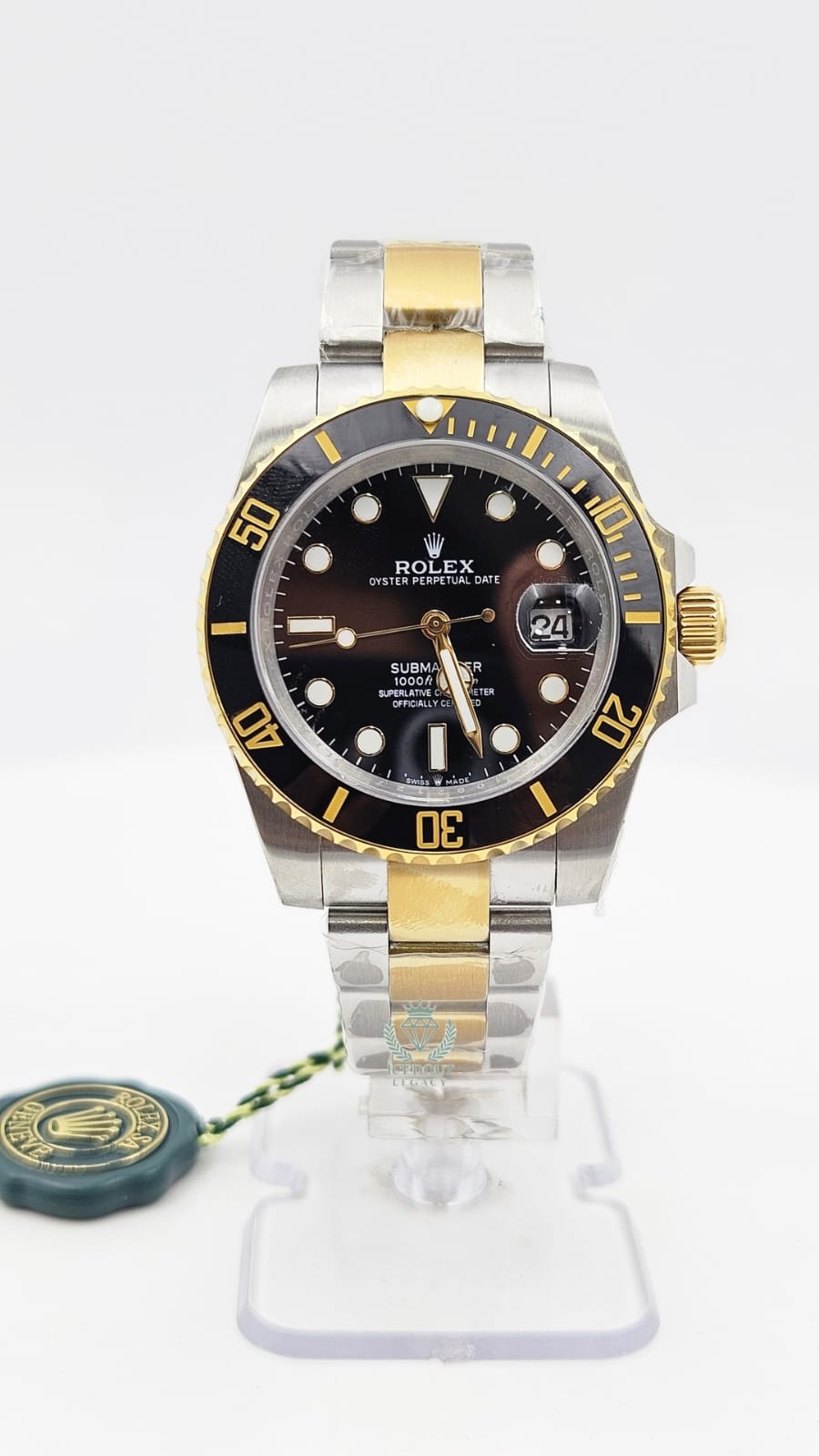 Rolex Submariner Silver & Yellow Gold Black Dial Oyster Chain Automatic