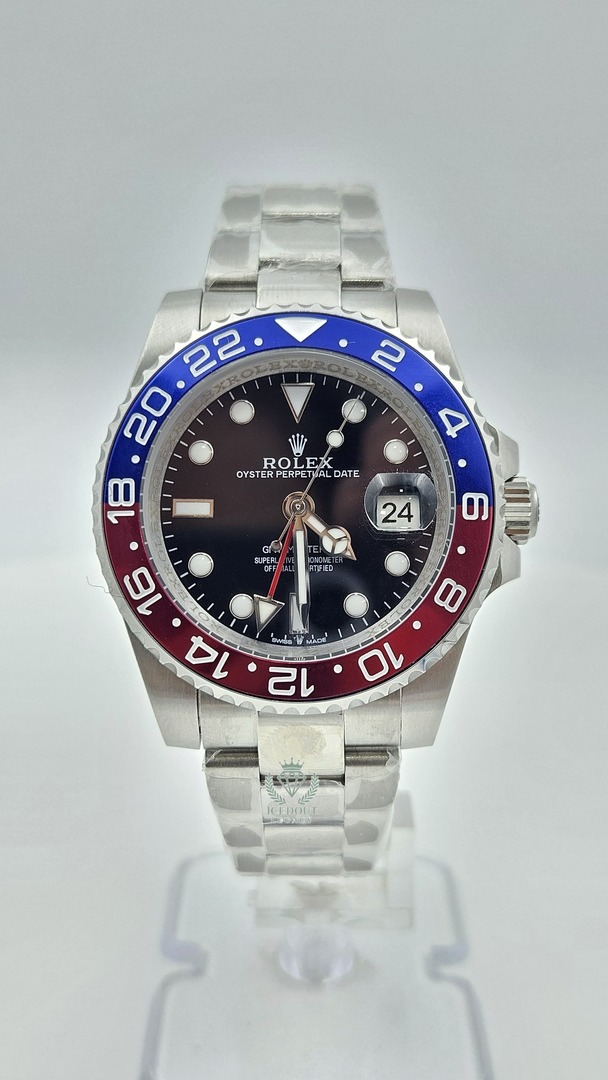 Rolex Submariner Silver Black Dial Oyster Chain Automatic
