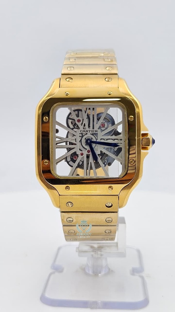 Cartier Santos Yellow Gold Skeleton Dial Automatic