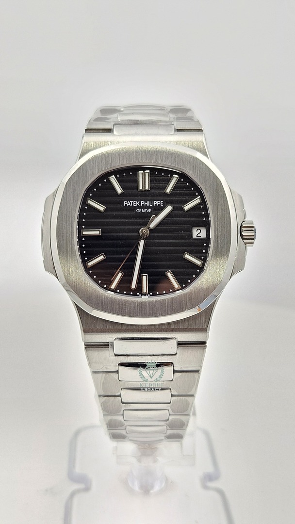 Patek Philippe Nautilus Silver Black Dial Automatic