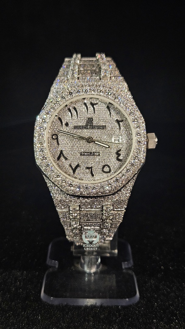 Audemars Piguet Full Iced Out Full White Arabic Dial Automatic