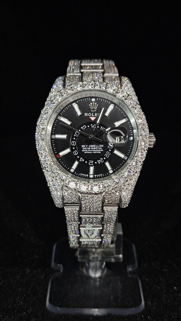 Rolex Sky-Dweller Datejust Full Iced White Black Dial Oyster Automatic