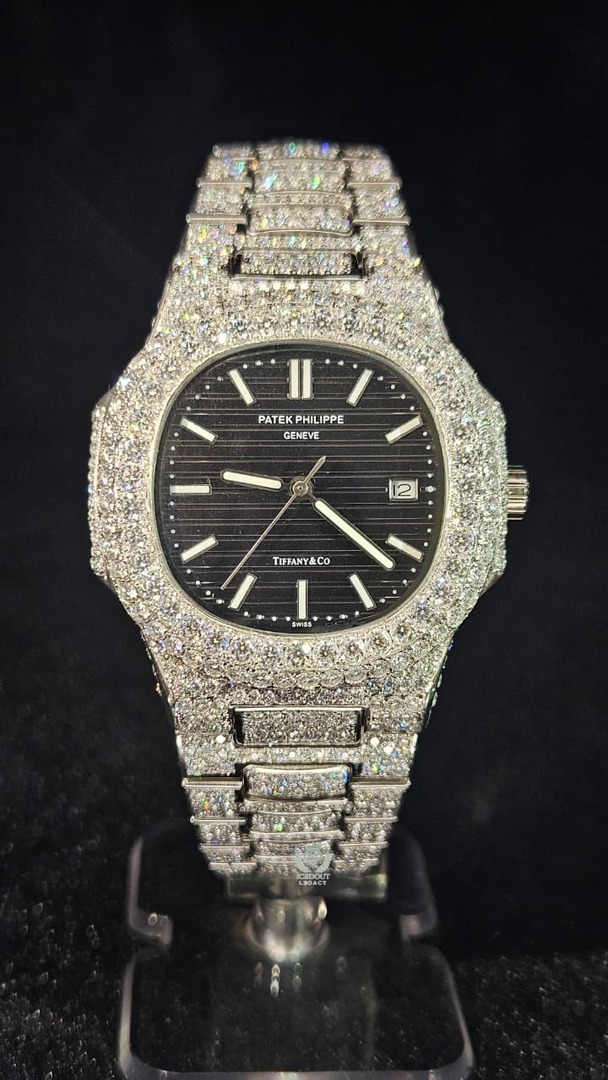 Patek Philippe Full Iced Out Full White Black Dial Automatic