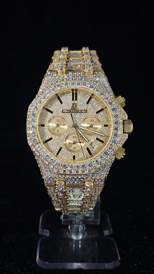 Audemars Piguet chronograph Full Iced Out Full Yellow Gold Regular Dial Automatic