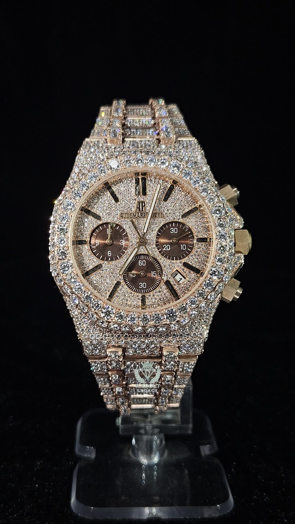 Audemars Piguet chronograph Full Iced Out Full Rose Gold Regular Dial Automatic