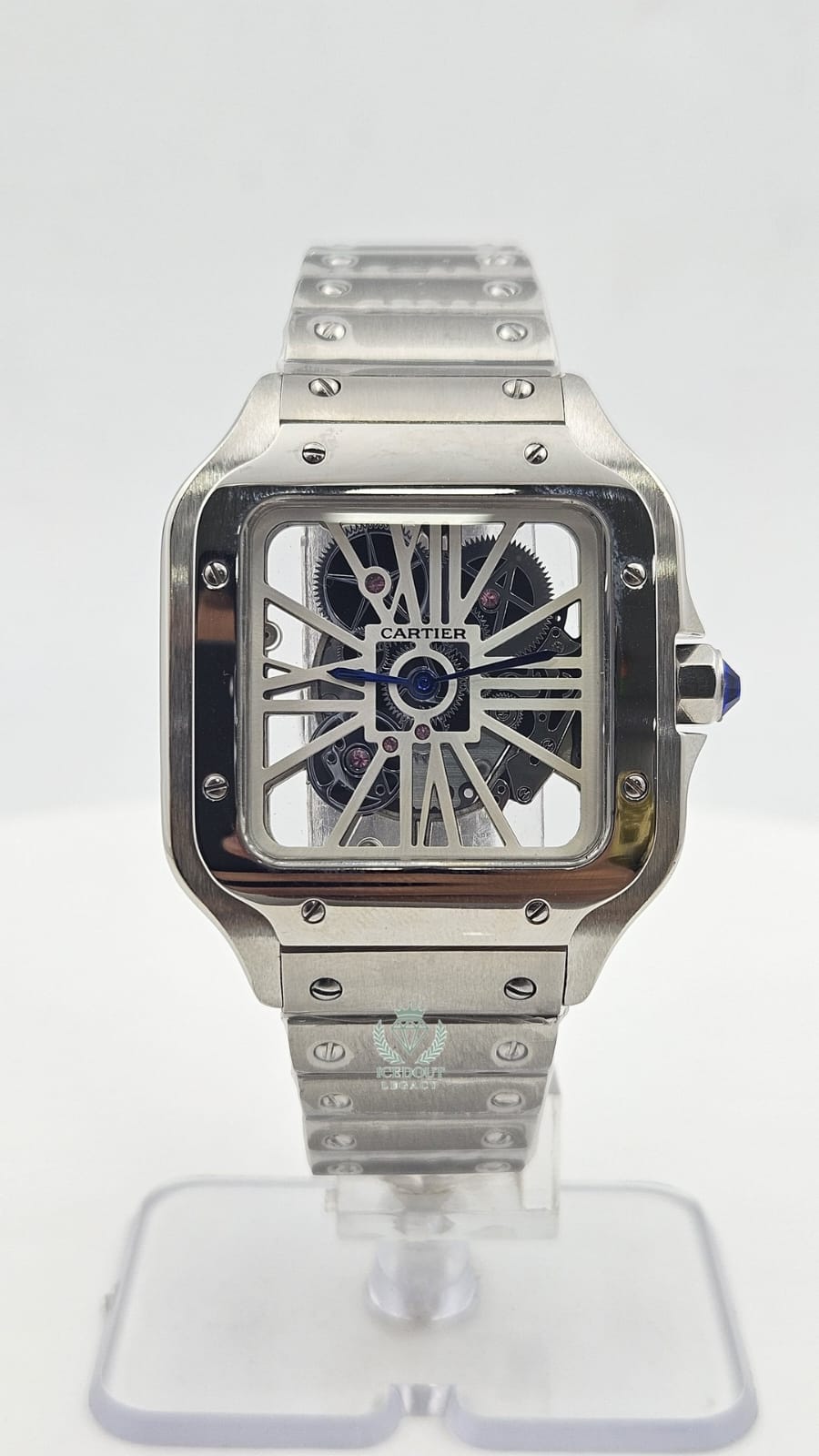 Cartier Santos Silver Skeleton Dial Automatic