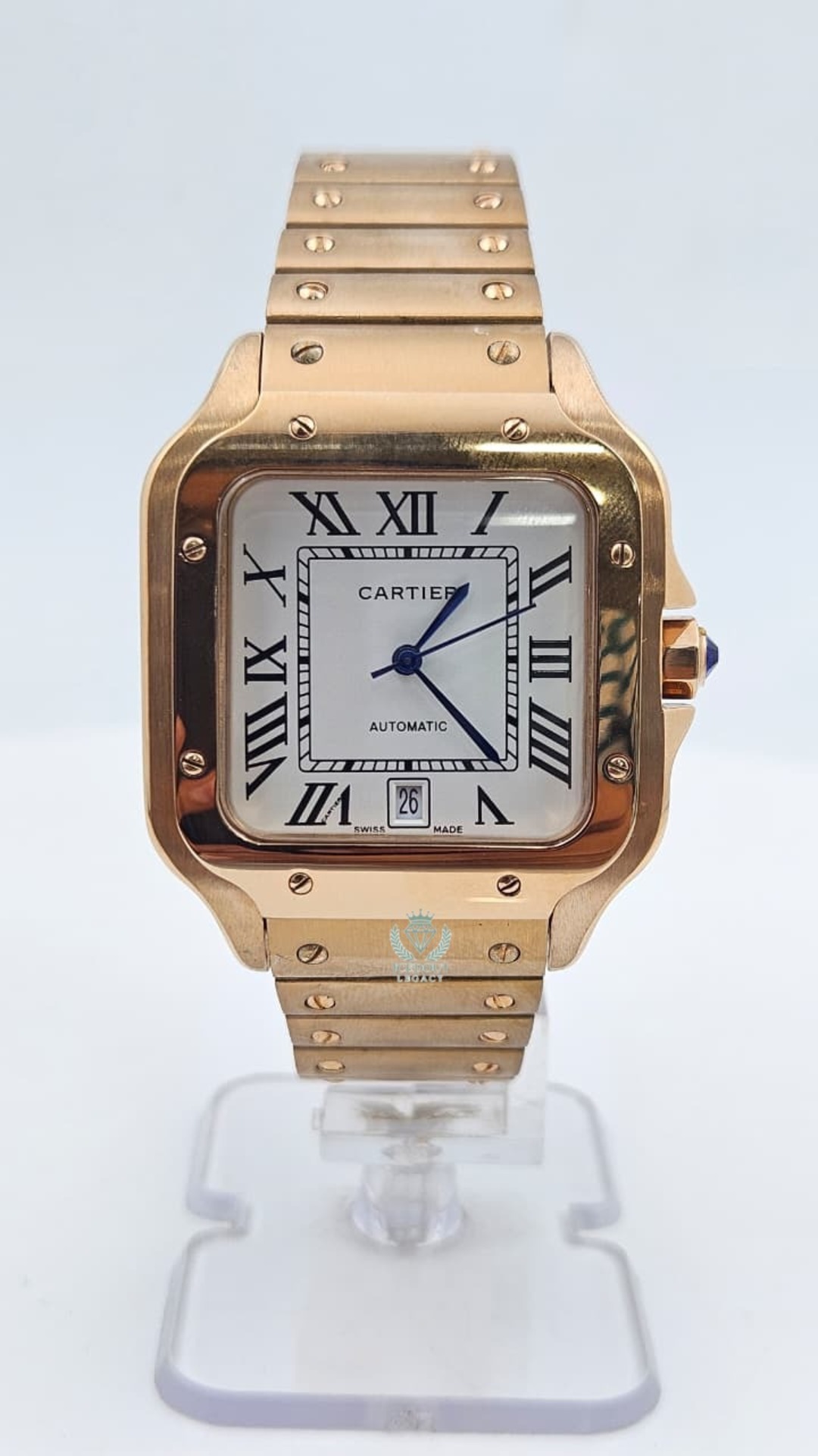 Cartier Santos Rose Gold White Dial Automatic