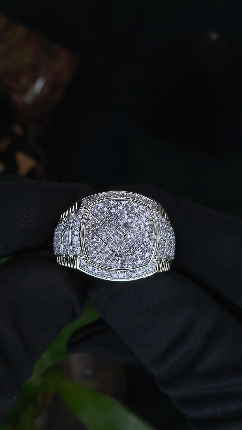 Men’s Iced Out Ring, Statement Ring, Hip-Hop Ring