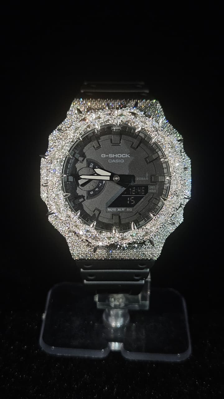 G-Shock Iced Bezel Black Rubber Band