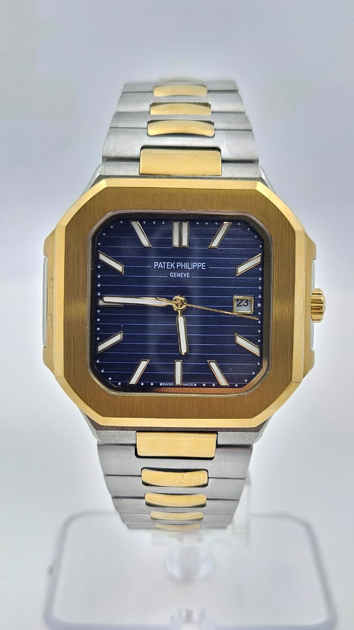 Patek Philippe Nautilus Silver & Yellow Gold Blue Dial Automatic