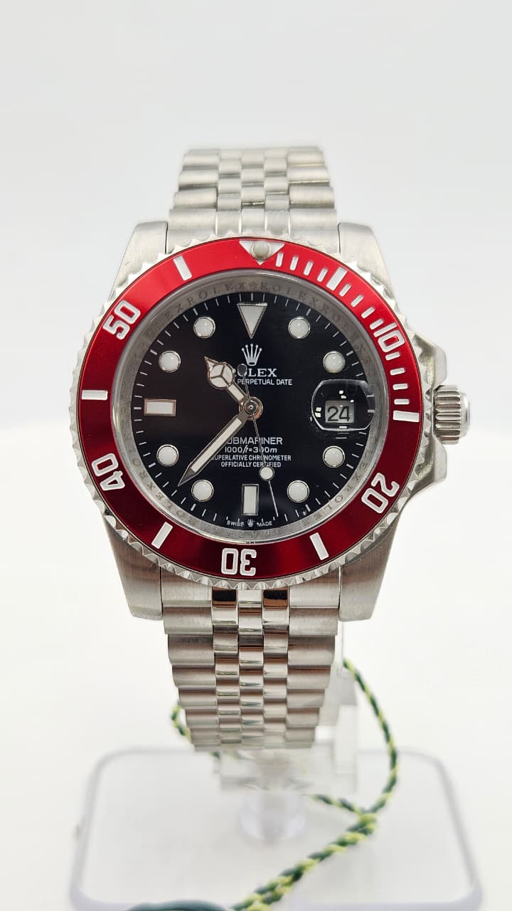 Rolex Submariner Silver Black Dial Jubilee Chain Automatic
