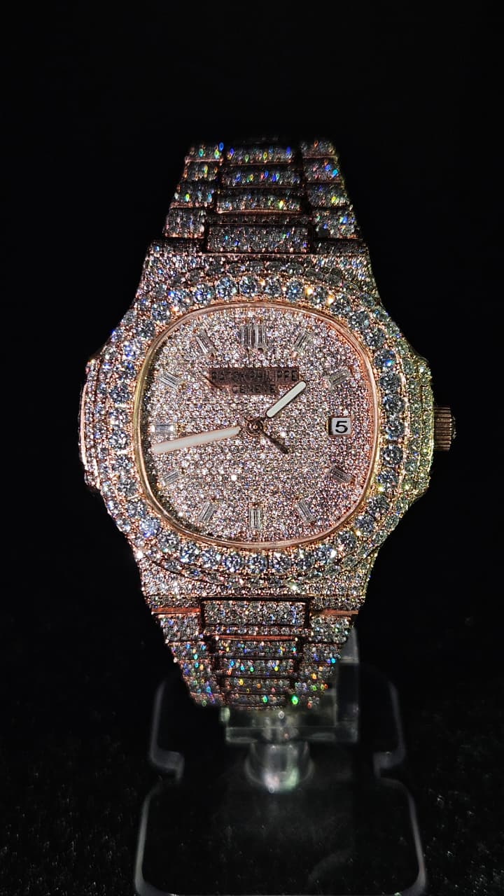 Patek Philippe Full Iced Out Full Rose Gold Automatic