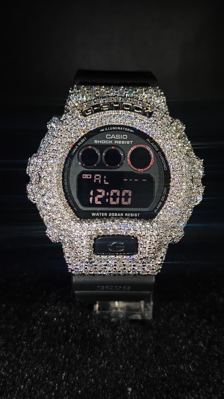 G-Shock Iced Bezel Black Rubber Band