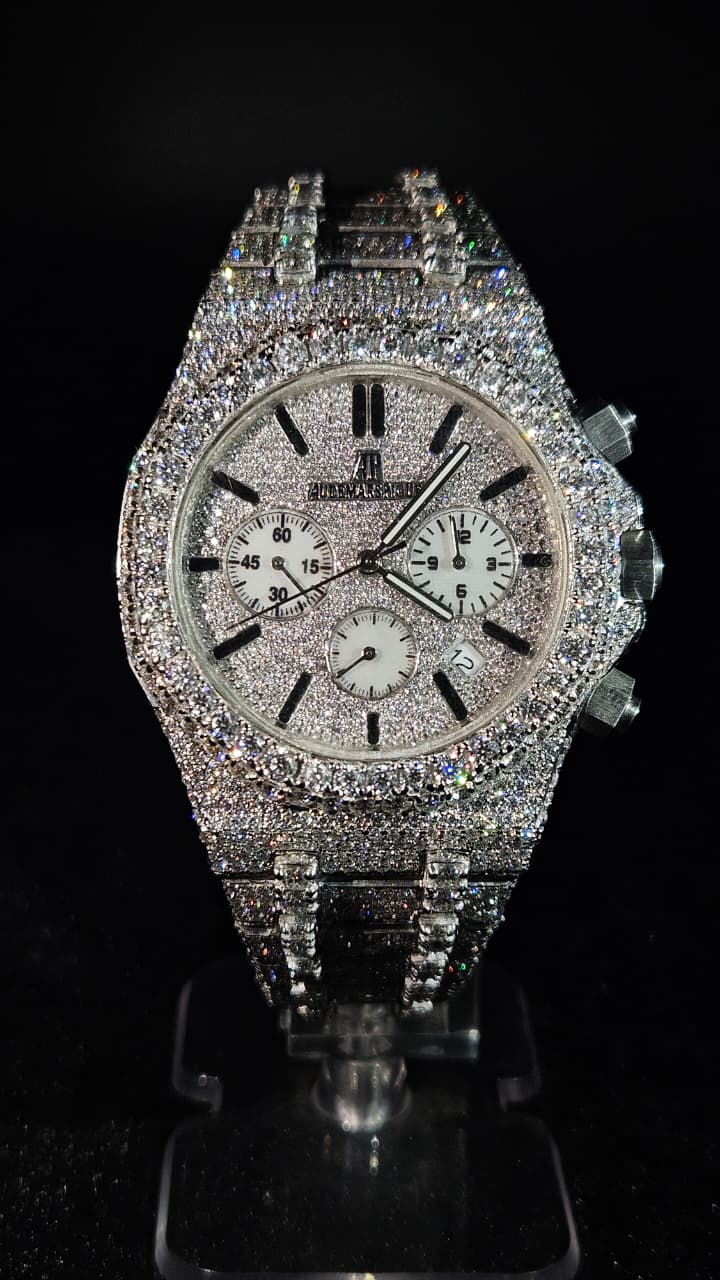 Audemars Piguet chronograph Full Iced Out Full White Regular Dial Automatic