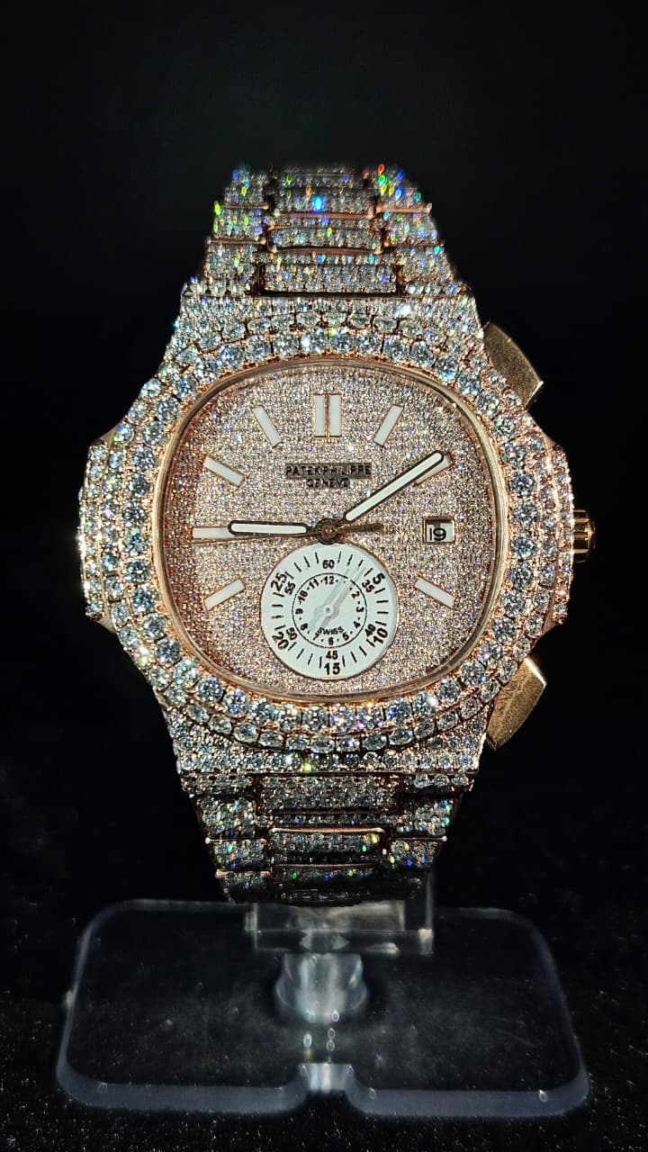 Patek Philippe Full Iced Out Rose Gold Automatic