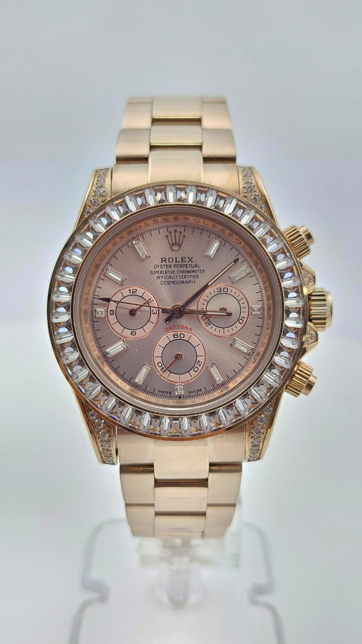 Rolex Daytona Cosmograph Rose Gold Dial Oyster Chain Automatic