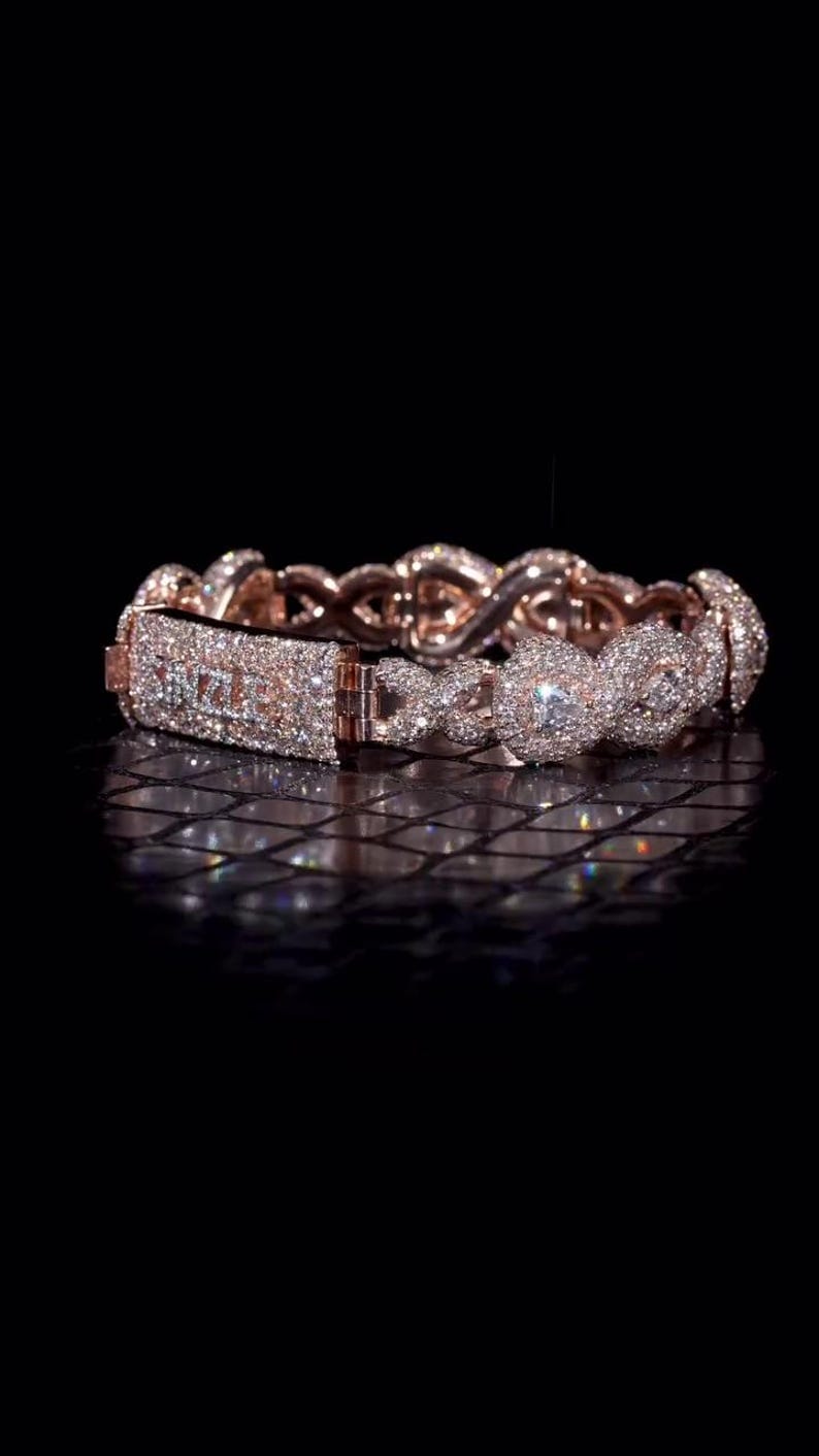 Iced Out Infinity X Pear Link Bracelet