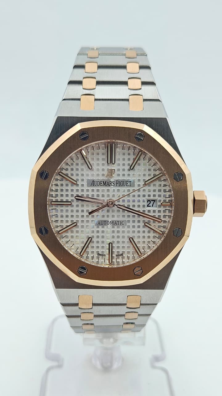 Audemars Piguet Royal Oak Rose Gold & Silver White Dial Automatic