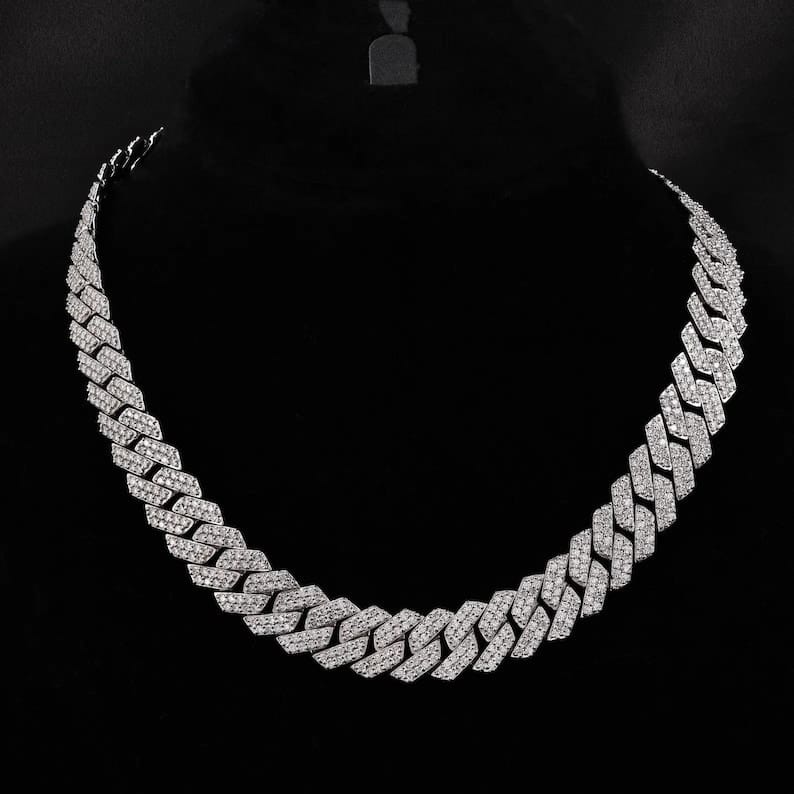 12mm Prong Cuban Link Chain - Customizable bail - Men/women Chain - Cuban Necklace