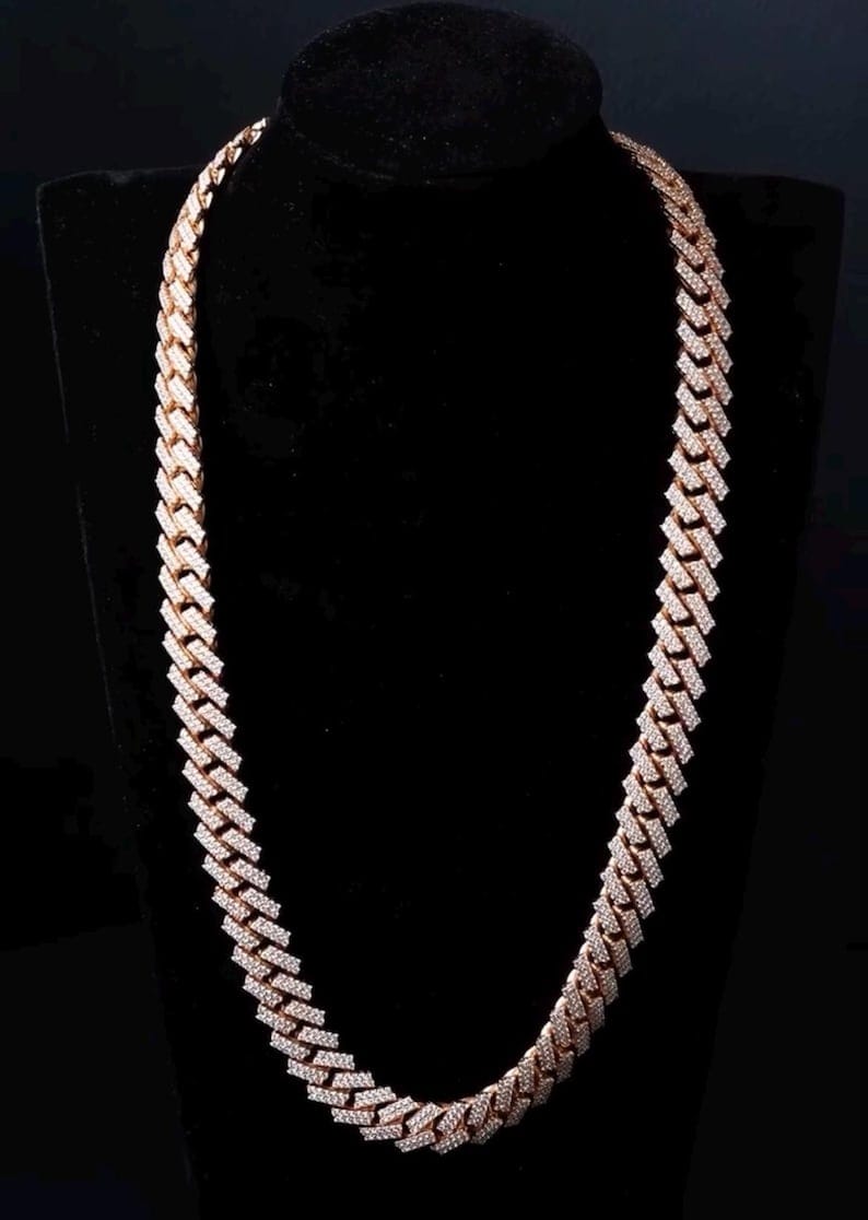12mm Prong Cuban Link Chain - Customizable bail - Men/women Chain - Cuban Necklace