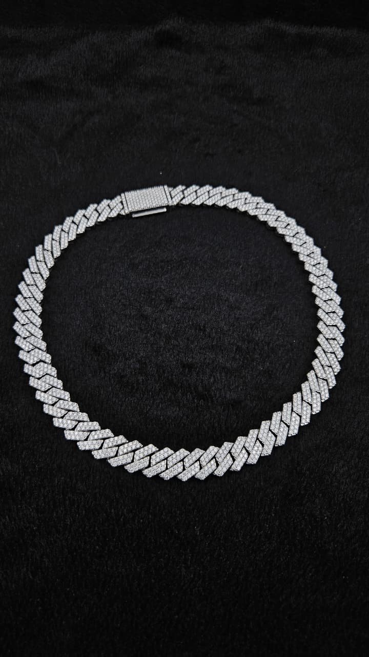 16mm Prong Cuban Link Chain - Customizable bail - Men/women Chain - Cuban Necklace