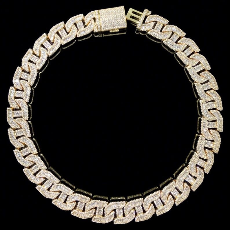 20mm Prong Cuban Link Chain - Customizable bail - Men/women Chain - Cuban Necklace