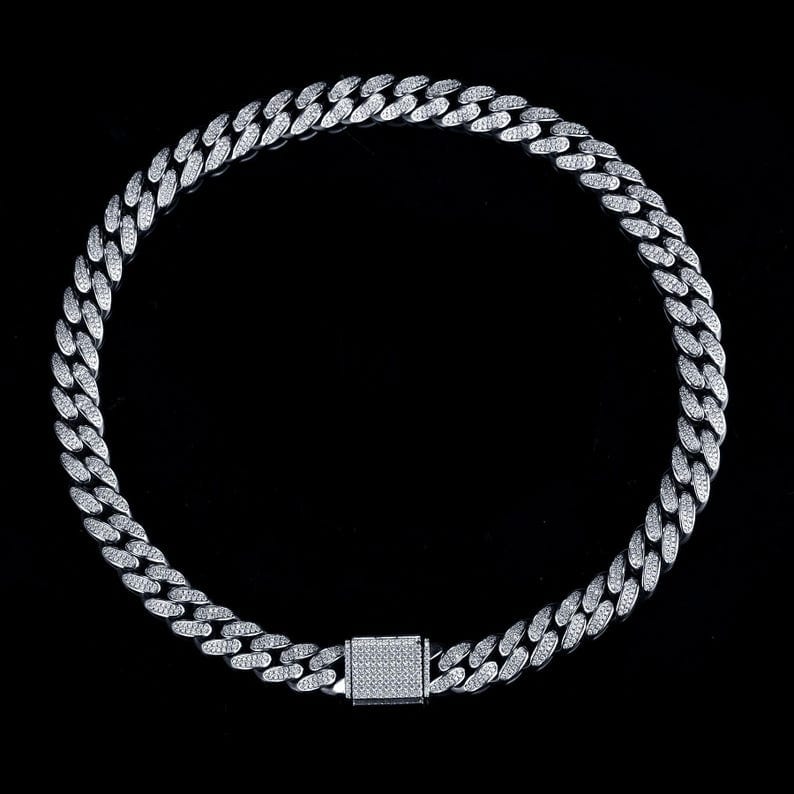 14mm Prong Cuban Link Chain - Customizable bail - Men/women Chain - Cuban Necklace