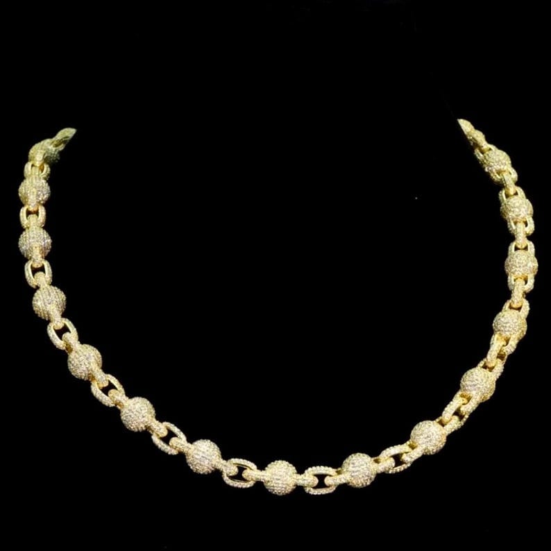 12mm Iced Out Chain - Customizable bail - Men/women Chain - Statement Necklace