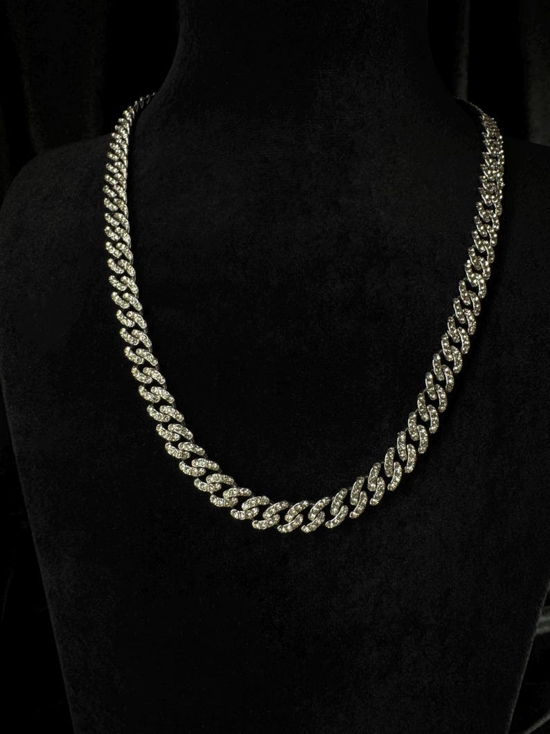 12mm Prong Cuban Link Chain - Customizable bail - Men/women Chain - Cuban Necklace
