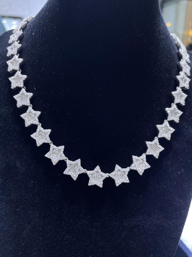 14mm Prong Star Chain - Customizable bail - Men/women Chain - Star Necklace