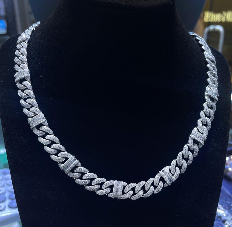 16mm Prong Cuban Link Chain - Customizable bail - Men/women Chain - Cuban Necklace
