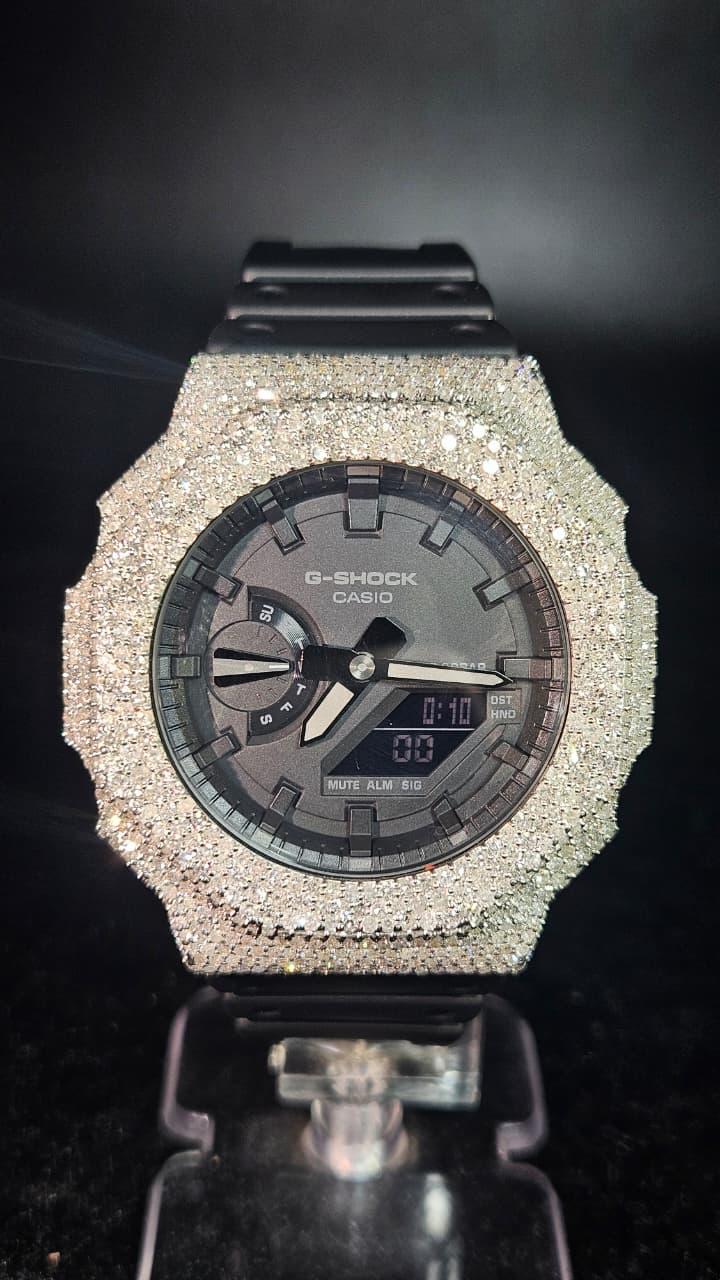 G-Shock Iced Bezel Black Rubber Band