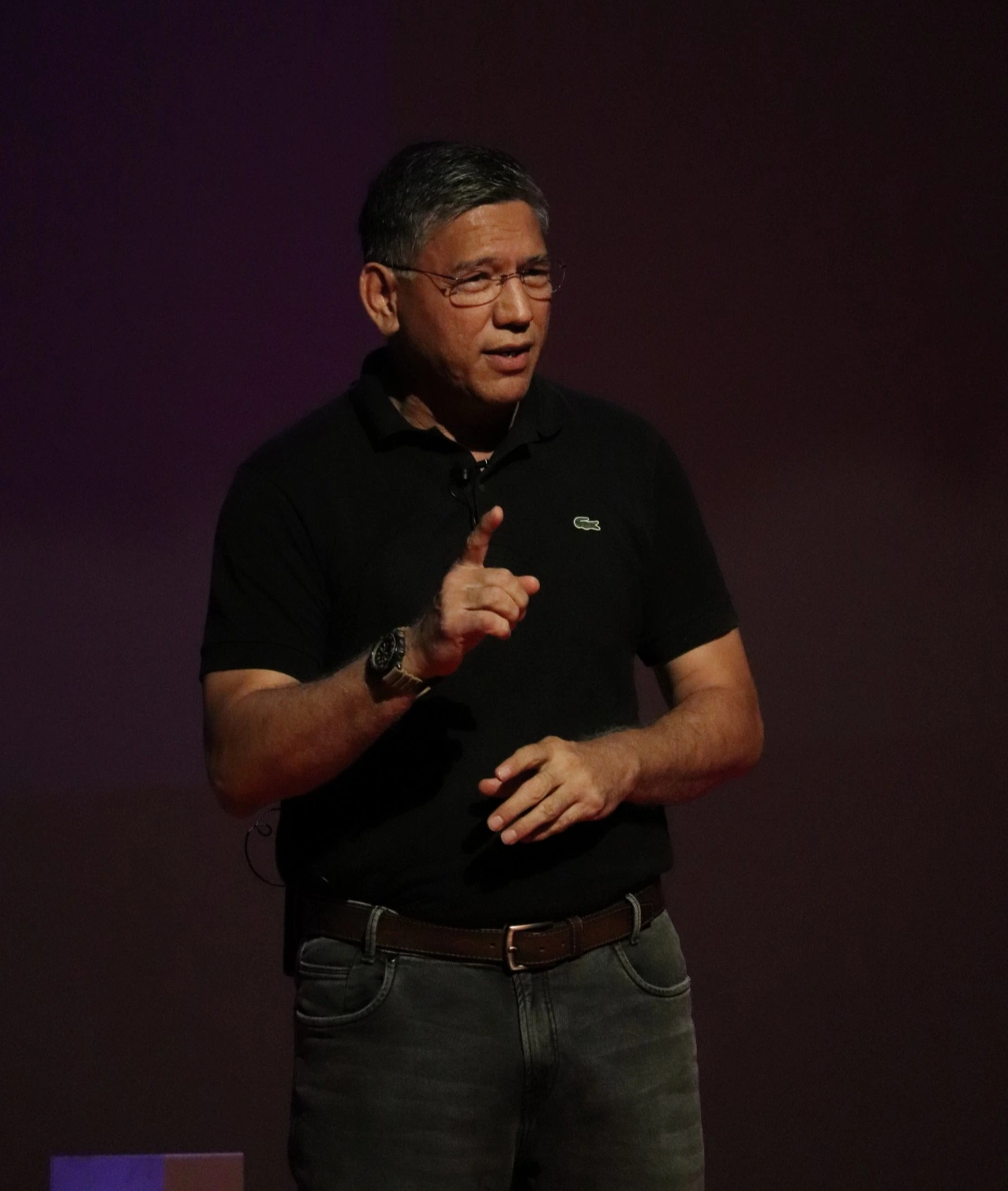 TEDx speaker presenting on main stage