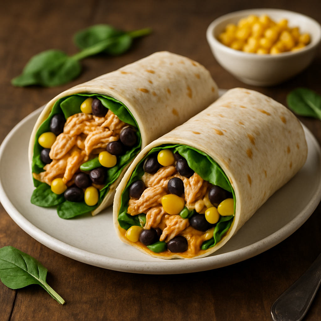 Enkel Southwest Kyckling Wrap - Recept med ingredienser och tillagningsinstruktioner