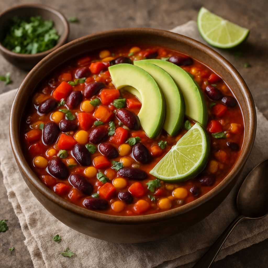 Vegetarisk Chili i Crockpot - Recept med ingredienser och tillagningsinstruktioner