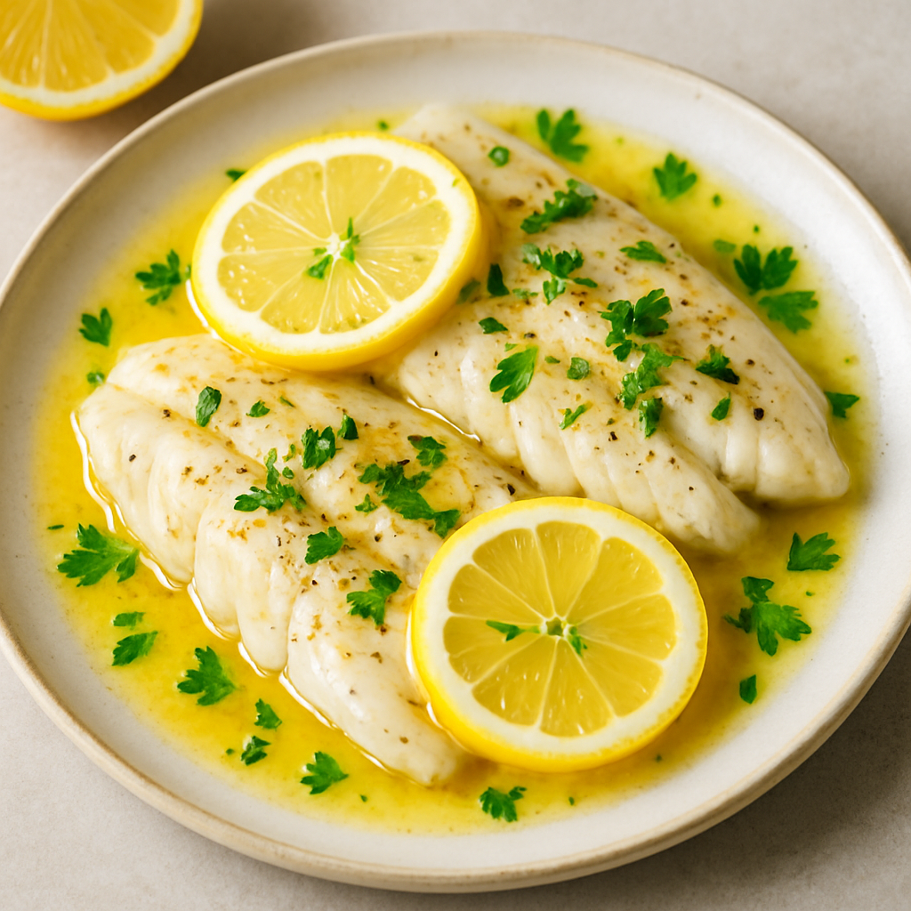 Enkel citron- och smörfisk på 20 minuter - Recept med ingredienser och tillagningsinstruktioner