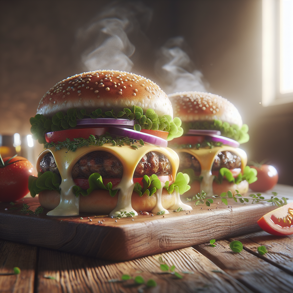 Ört- och Ostfyllda Hamburgare - Recept med ingredienser och tillagningsinstruktioner