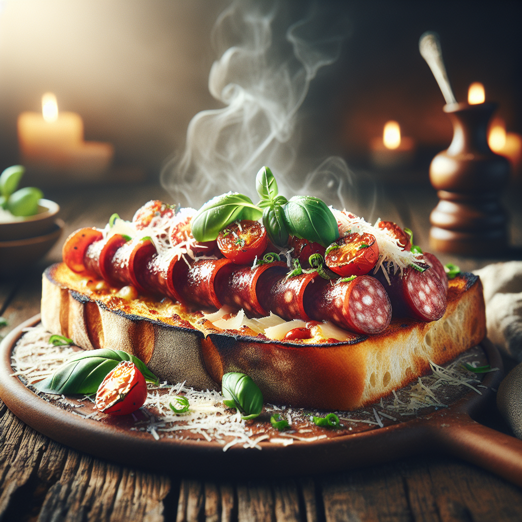 Salsicciatoast med tomater och parmesan