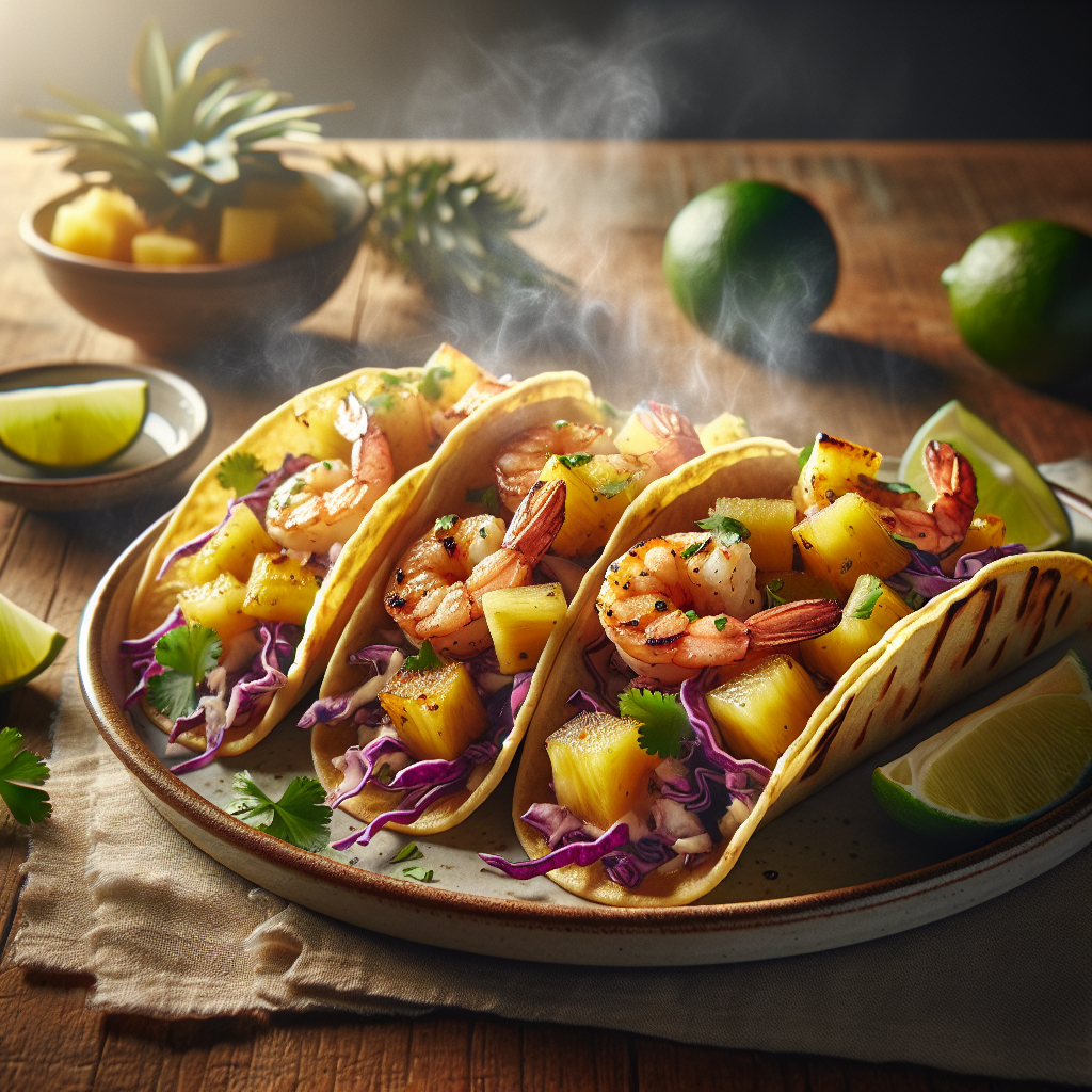 10-minuters Tacos med Räkor och Ananas