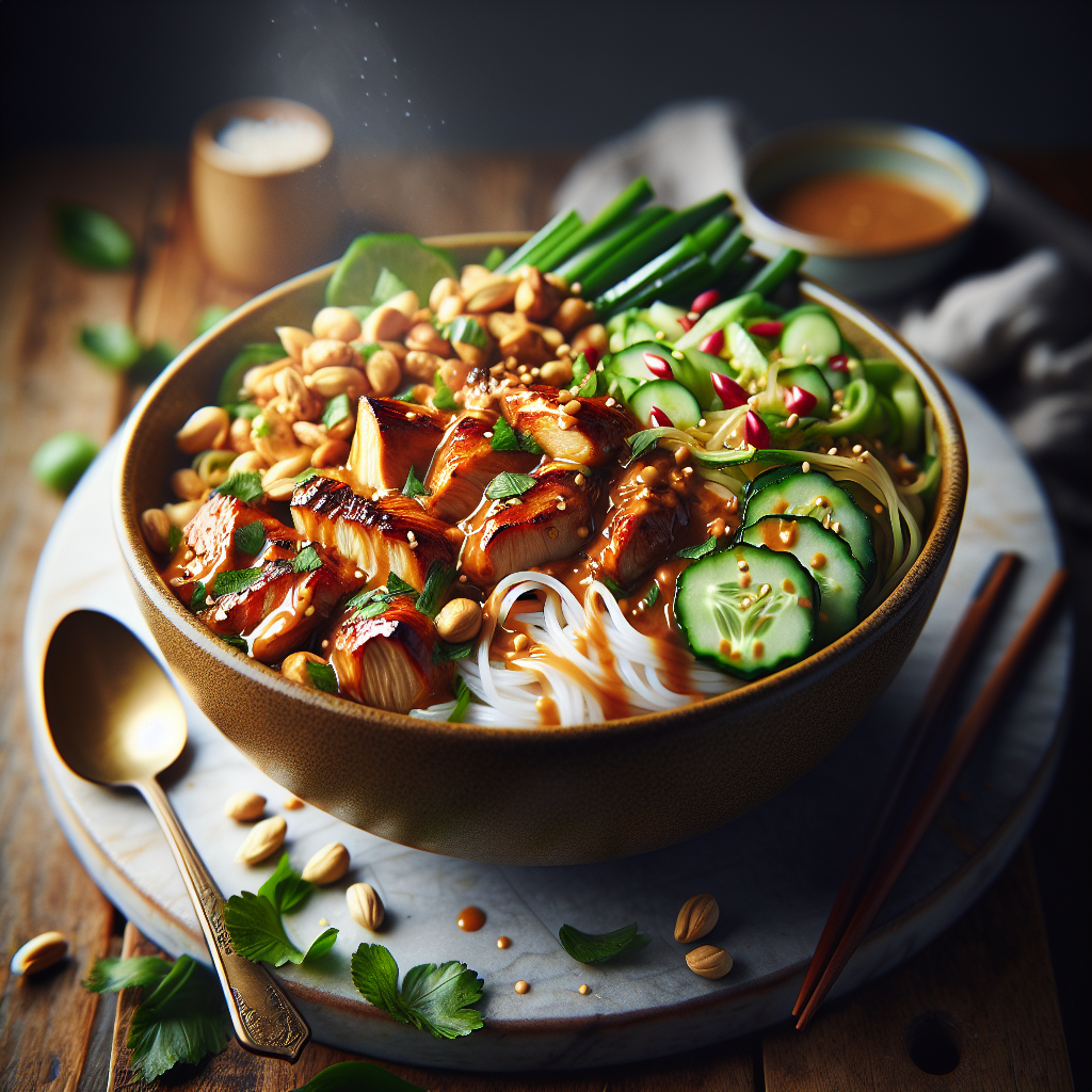 Thailändska Jordnötskycklingbowl